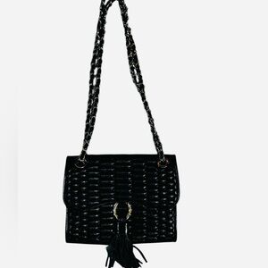 Aimee Kestenberg quilted  Black leather Tassel Shoulder Bag